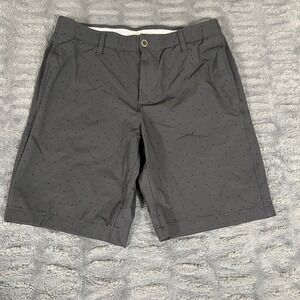 Under Armour Men's Golf Shorts Size 34 Dark Grey Polka Dot Flat Front Polyester